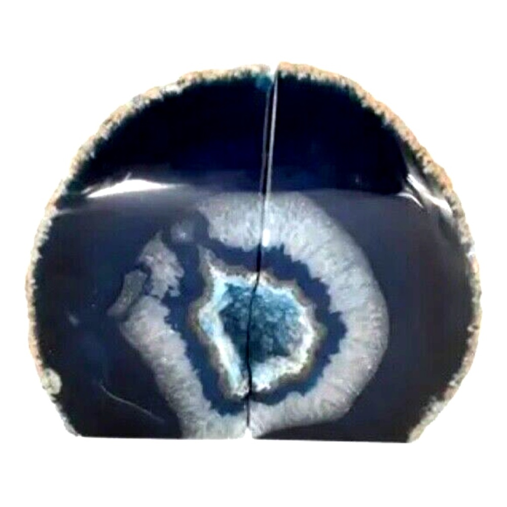 Agate Bookends, Set of 2, Blue